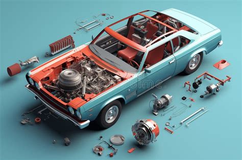 Toradh íomhá ar Car Cae Model Exploded-View