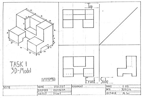 Orthogonal Projection for Engineering Drawing-এর ছবি ফলাফল