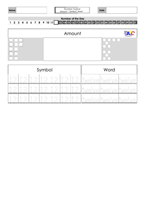 Image result for Number 12 Writing Practice Worksheet