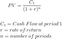 Toradh íomhá ar Present Value Calculation Formula