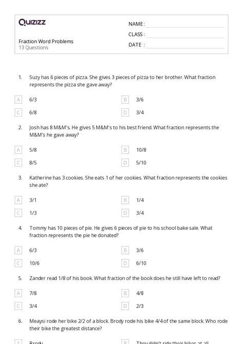 Image result for Fraction Word Problems with Answers PDF