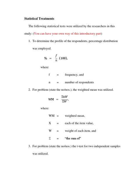 Image result for Statistical Treatment of Data Sample