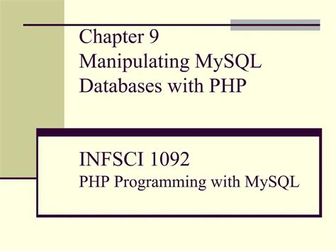 Image result for Chapter 9 MySQL Databases Quizlet
