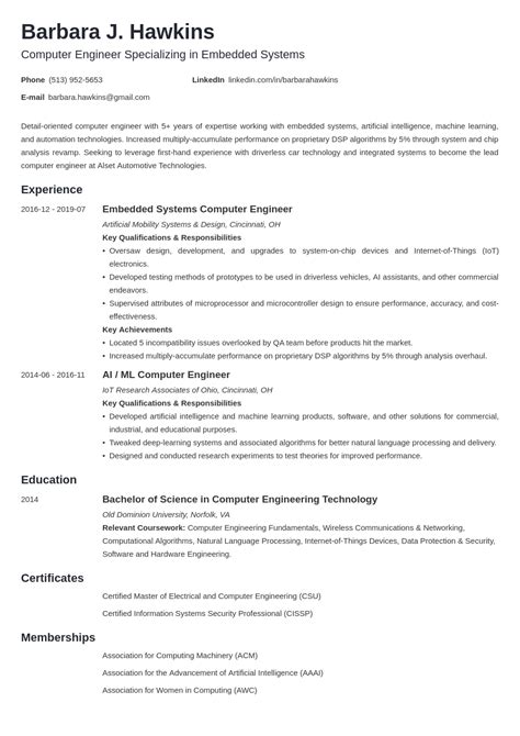Image result for Computer Engineering CV Example