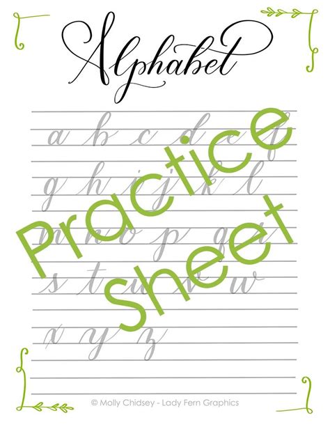 Toradh íomhá ar Calligraphy Practice Sheets Printable