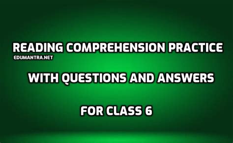 Comprihenson Passage for Class 6 に対する画像結果