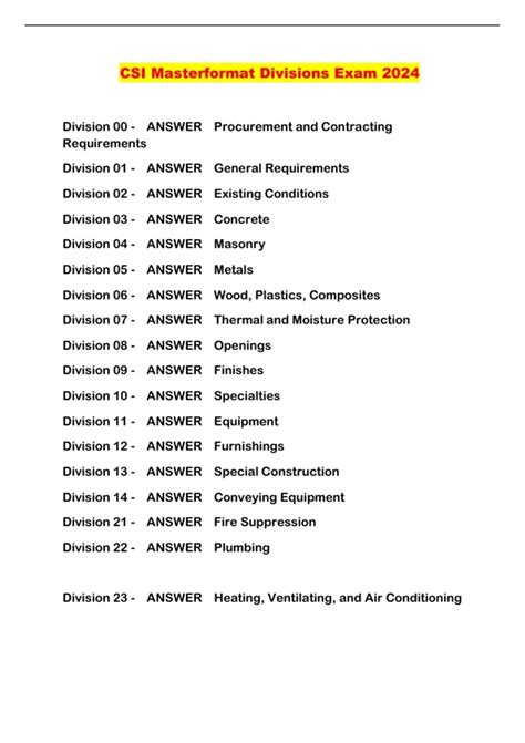 Toradh íomhá ar 02 MasterFormat