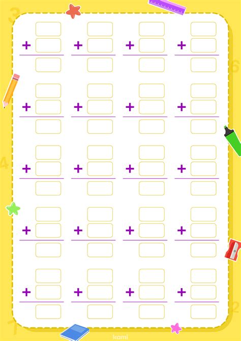 Afbeeldingsresultaten voor Free Worksheets Vertical Math