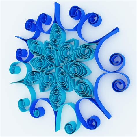 3d model quilling snowflakes grid 01