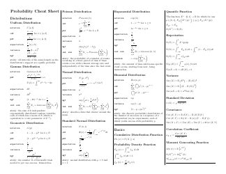 Image result for probability distributions cheat sheet