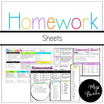 Image result for Editable Homework Template
