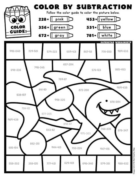 Subtraction Coloring Worksheets 3rd Grade に対する画像結果