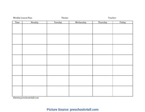 Image result for Weekly Lesson Planner Template