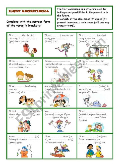 Image result for Grammar Worksheet First Conditional