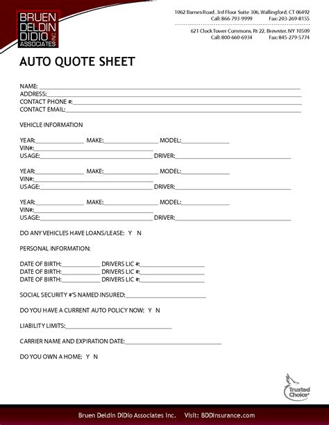 Image result for Car Insurance Sample