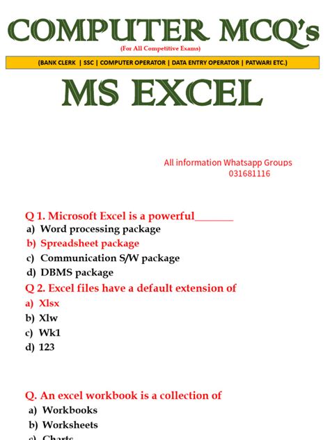 Image result for Excel Basic MCQs