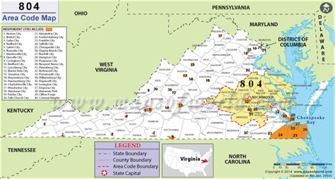 Toradh íomhá ar 804 Area Code Map Virginia