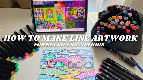 How to Make A Line Artwork for Beginners and Kids - Line Art Series ...