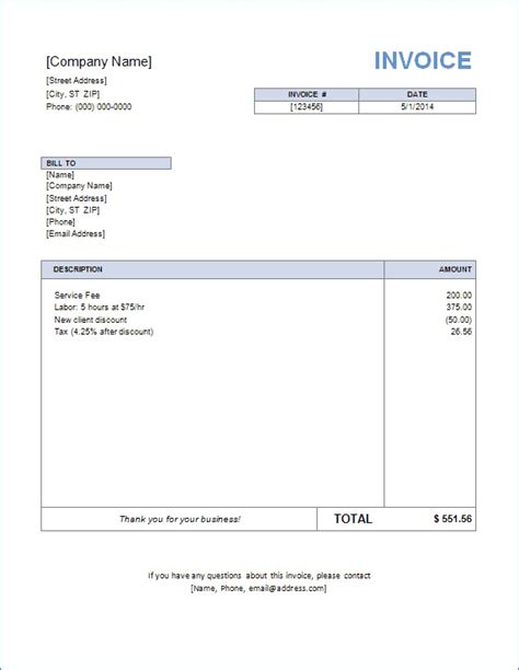 Image result for Invoice Example Basic