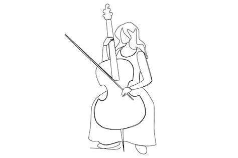 Toradh íomhá ar Simple Line Drawing of Cello