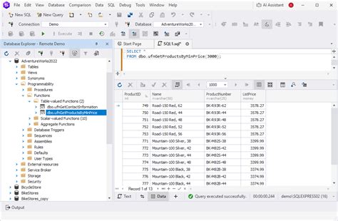 Toradh íomhá ar Inline Function in SQL