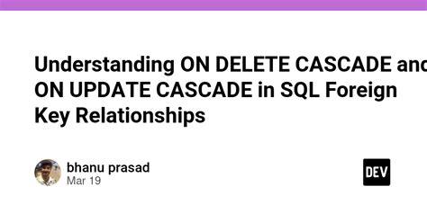 Image result for SQL Foreign Key On Delete Cascade