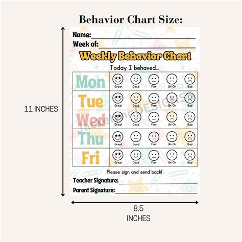Image result for Weekly Behavior Chart in Color