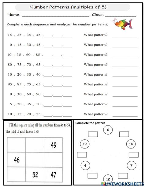 Complete the Number Pattern Worksheet に対する画像結果
