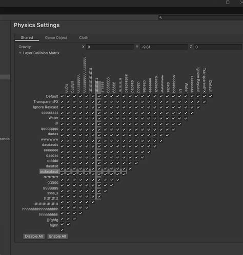 Afbeeldingsresultaten voor Unity Collision Matrix