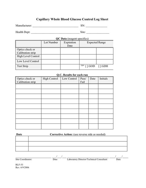 Image result for Glucose Monitor Calibration Form