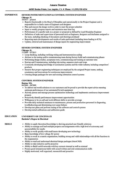 Image result for Control System Engineer Resume