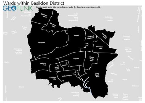 Image result for Basildon Borough Map