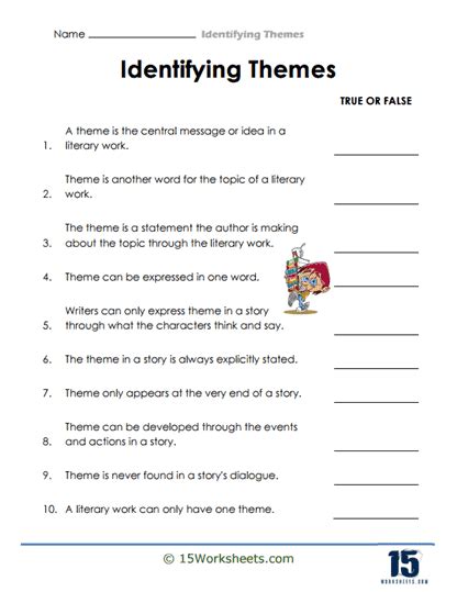 Identifying Theme Worksheet 2 Answer Key に対する画像結果