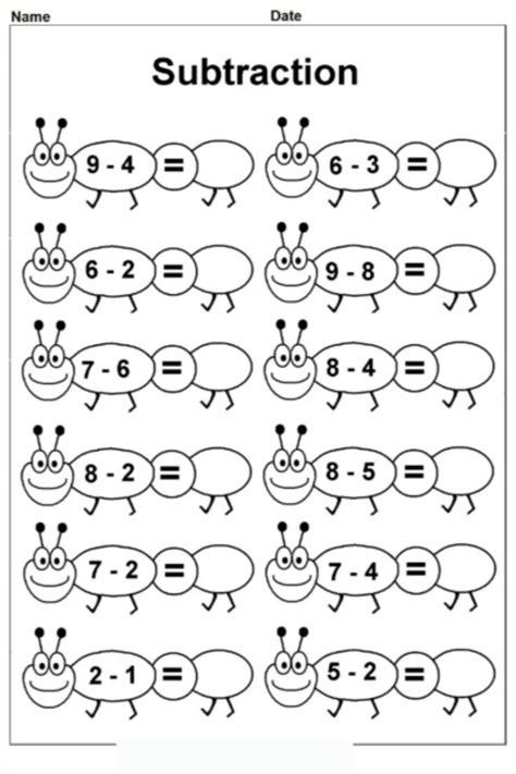 Image result for First Grade Math Subtraction Worksheets