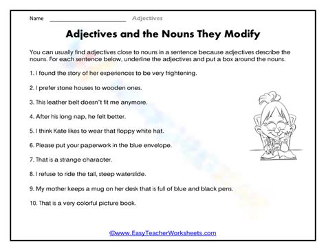 Image result for Modifying Nouns Worksheet