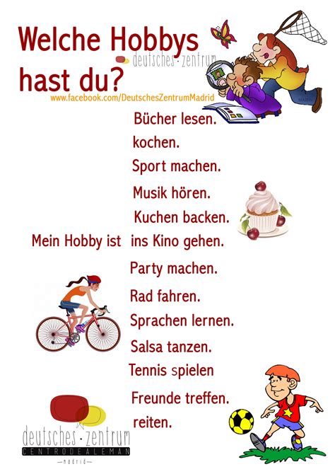 Toradh íomhá ar Hobbies in German