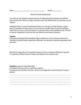 Image result for Plant Sampling Lab Activity