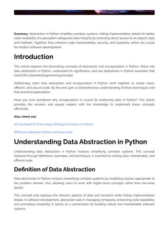 Image result for Define Abstraction in Python