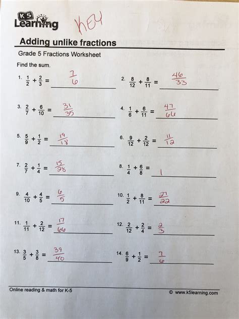 Toradh íomhá ar Adding and Subtracting Answer Key Worksheet