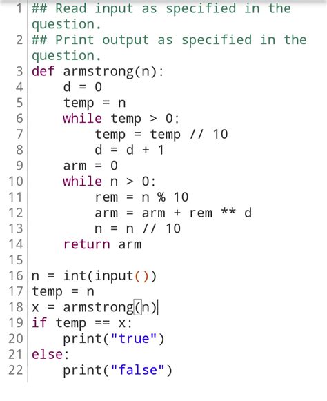 Toradh íomhá ar Armstrong Number If and While Python