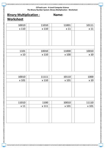 Binary Multiplication Worksheet に対する画像結果