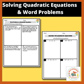 Bildergebnis für Quadratic Word Problems Formuka
