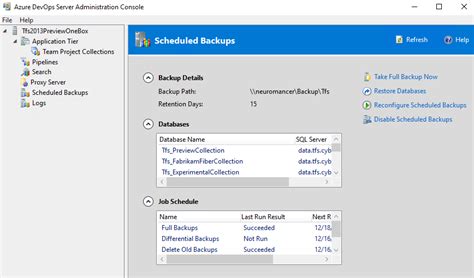 Server Image Backup DevOps に対する画像結果