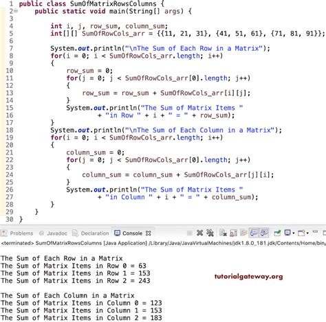 Image result for Program to Matrix in Java