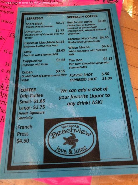 Juice and Java Menu に対する画像結果