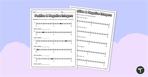 Image result for Plotting Positive and Negative Numbers Worksheet
