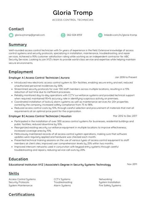 Image result for Access Control System Engineer Resume
