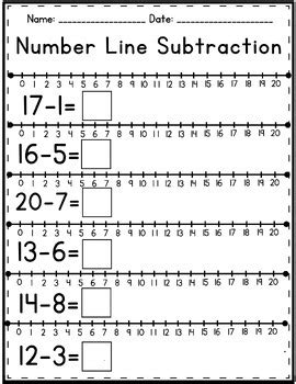 Image result for Number Line Addition Subtraction Worksheet