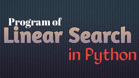 Python Linear Search Procedure に対する画像結果