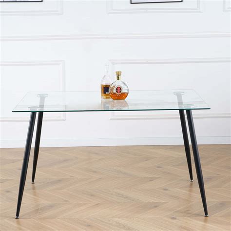 Image result for Rectangular Bar Height Glass Dining Table